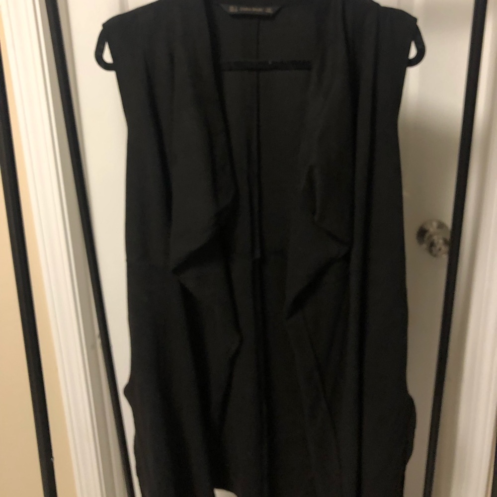 ZARA LONG SUEDE CARDIGAN